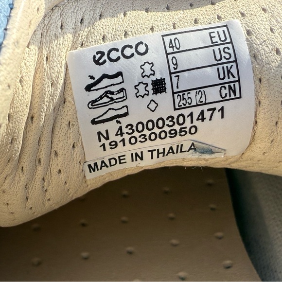 ECCO Women's Soft 7 Sneaker Grey Blue Nubuck Size 9 Very Good Condition sz 9. 40 - Picture 2 of 7